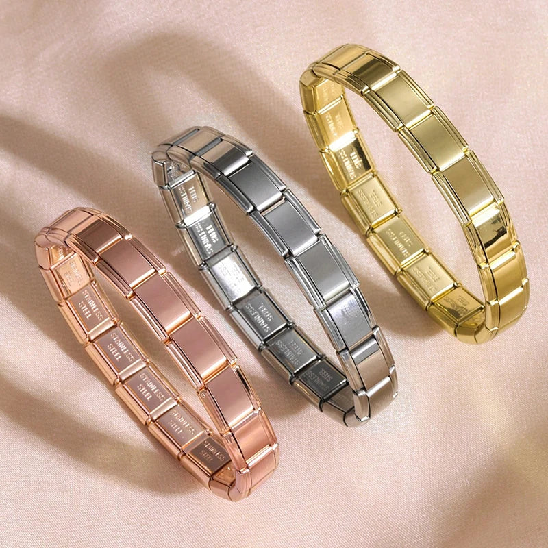Italian Charm Bracelet | Stainless Steel | DIY Modular | 9mm | Women & Men