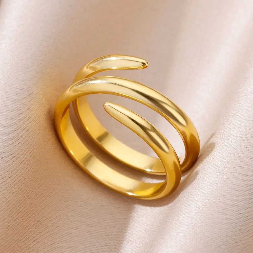 316L Stainless Steel Shell Star Ring | 18K Gold Plated | Adjustable | Women's Jewellery