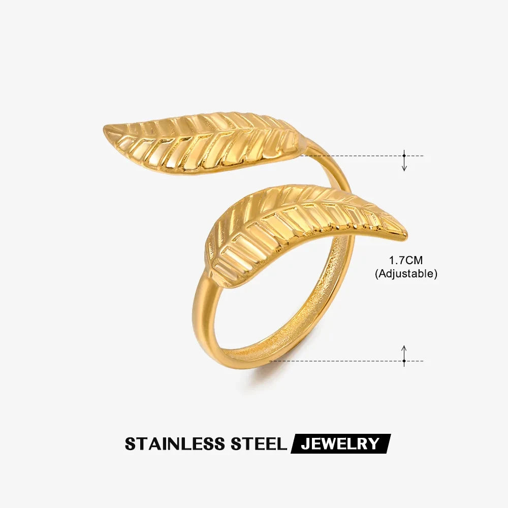 316L Stainless Steel Shell Star Ring | 18K Gold Plated | Adjustable | Women's Jewelry