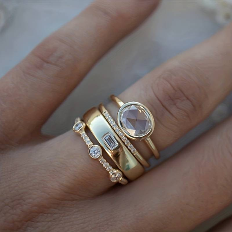 Vintage goudkleurige ringenset – Livia